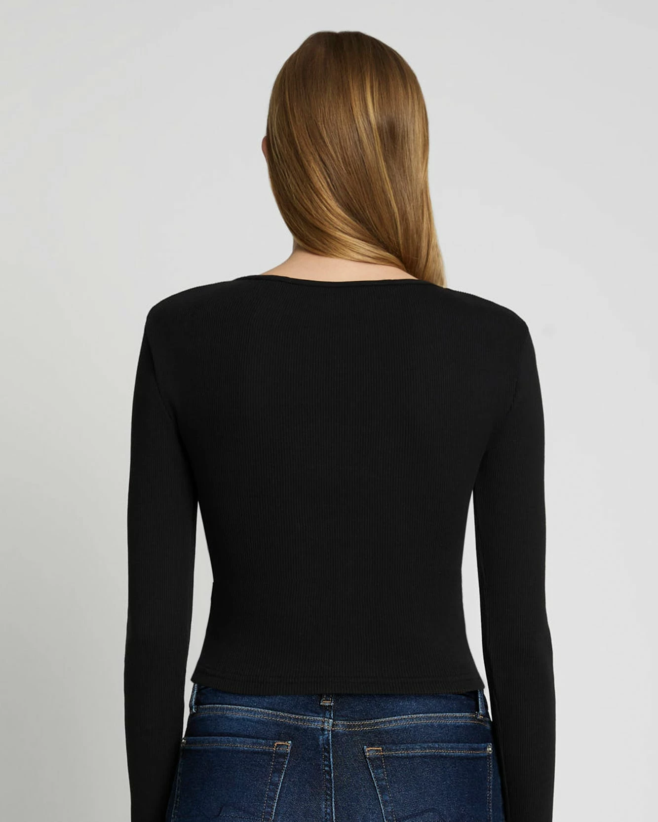 7 For All Mankind Quarter Zip Ribbed Top In Moonless Night 6 7 For All Mankind Quarter Zip Ribbed Top In Moonless Night - Image 4