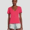 7 For All Mankind Easy V-Neck In Geranium -7 For All Mankind Sales 7N335I09 GER 0824 F