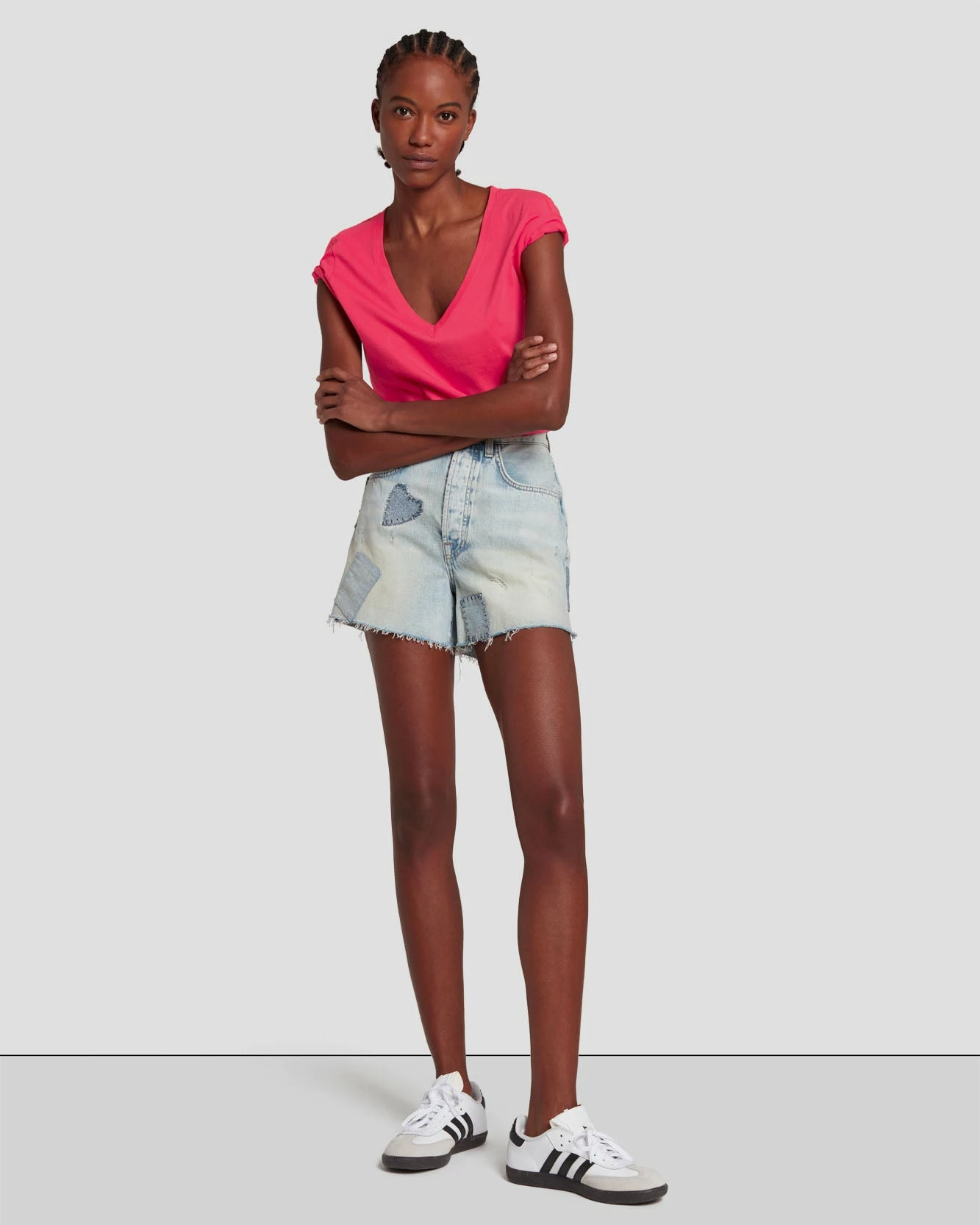 7 For All Mankind Easy V-Neck In Geranium 8 7 For All Mankind Easy V-Neck In Geranium - Image 6