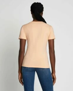 7 For All Mankind Pima Cotton Easy V-Neck Tee In Prairie Sunset -7 For All Mankind Sales 7N335I09 PSN 4