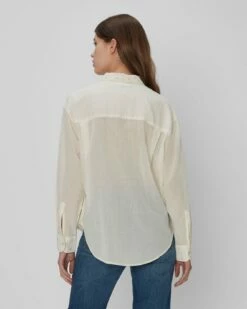 7 For All Mankind Eyelet Classic Shirt In Ivory -7 For All Mankind Sales 7N537C51 IVO 04