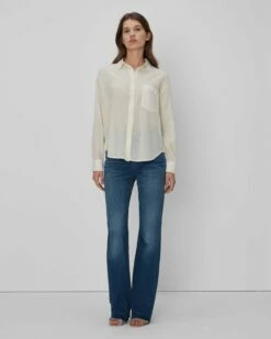 7 For All Mankind Eyelet Classic Shirt In Ivory -7 For All Mankind Sales 7N537C51 IVO 05