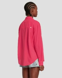 7 For All Mankind Classic Button Up Shirt In Geranium -7 For All Mankind Sales 7N567C51 GER 0946 B