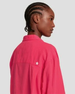 7 For All Mankind Classic Button Up Shirt In Geranium -7 For All Mankind Sales 7N567C51 GER 0953 D1