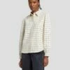 7 For All Mankind Faux Leather Eyelet Classic Shirt In Cream -7 For All Mankind Sales 7N571F06 CRM 1