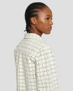 7 For All Mankind Faux Leather Eyelet Classic Shirt In Cream 12 7 For All Mankind Faux Leather Eyelet Classic Shirt In Cream -7 For All Mankind Sales 7N571F06 CRM 5