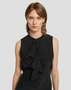 7 For All Mankind Silk Sleeveless Ruffle Blouse In Black 10 7 For All Mankind Silk Sleeveless Ruffle Blouse In Black -7 For All Mankind Sales 7N575F49 BLK 3