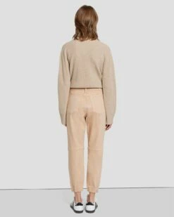7 For All Mankind Darted Boyfriend Jogger In Coated Camel -7 For All Mankind Sales 7N732752 KML 4