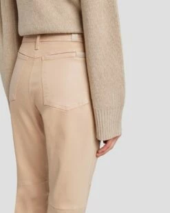 7 For All Mankind Darted Boyfriend Jogger In Coated Camel -7 For All Mankind Sales 7N732752 KML 5
