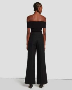 7 For All Mankind Modern Dojo Linen Trouser In Black -7 For All Mankind Sales 7N818F31 BLK 4