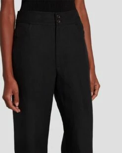 7 For All Mankind Modern Dojo Linen Trouser In Black -7 For All Mankind Sales 7N818F31 BLK 5