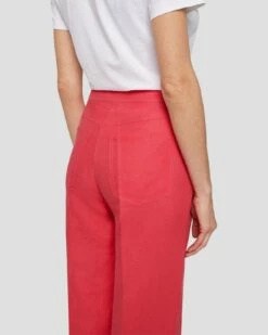 7 For All Mankind Modern Dojo Linen Trouser In Geranium -7 For All Mankind Sales 7N818F31 GER 3