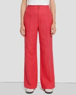 7 For All Mankind Modern Dojo Linen Trouser In Geranium -7 For All Mankind Sales 7N818F31 GER 5