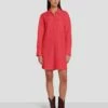 7 For All Mankind Scalloped Shirt Dress In Geranium -7 For All Mankind Sales 7N819F31 GER 1