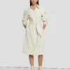 7 For All Mankind Faux Leather Belted Shirt Dress In Cream -7 For All Mankind Sales 7N822F06 CRM 1