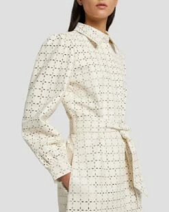 7 For All Mankind Faux Leather Belted Shirt Dress In Cream 12 7 For All Mankind Faux Leather Belted Shirt Dress In Cream -7 For All Mankind Sales 7N822F06 CRM 5