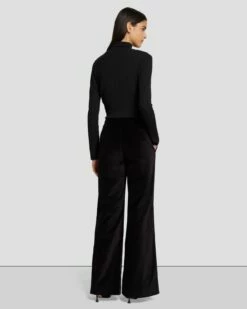 7 For All Mankind Modern Dojo Velvet Trouser In Black -7 For All Mankind Sales 7N824F38 BLK 4