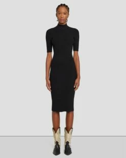 7 For All Mankind Detail Back Knit Dress In Black -7 For All Mankind Sales 7N827D35 BLK 3
