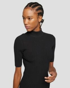7 For All Mankind Detail Back Knit Dress In Black -7 For All Mankind Sales 7N827D35 BLK 4