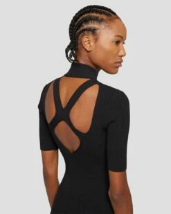 7 For All Mankind Detail Back Knit Dress In Black -7 For All Mankind Sales 7N827D35 BLK 5
