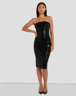 7 For All Mankind Sequin Bodycon Dress In Black -7 For All Mankind Sales 7N828F44 BLK 6