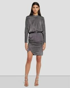 7 For All Mankind Party Dress In Gunmetal