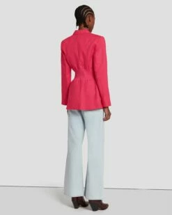 7 For All Mankind Cinched Waist Linen Blazer In Geranium 13 7 For All Mankind Cinched Waist Linen Blazer In Geranium -7 For All Mankind Sales 7N945F31 GER 0618 B