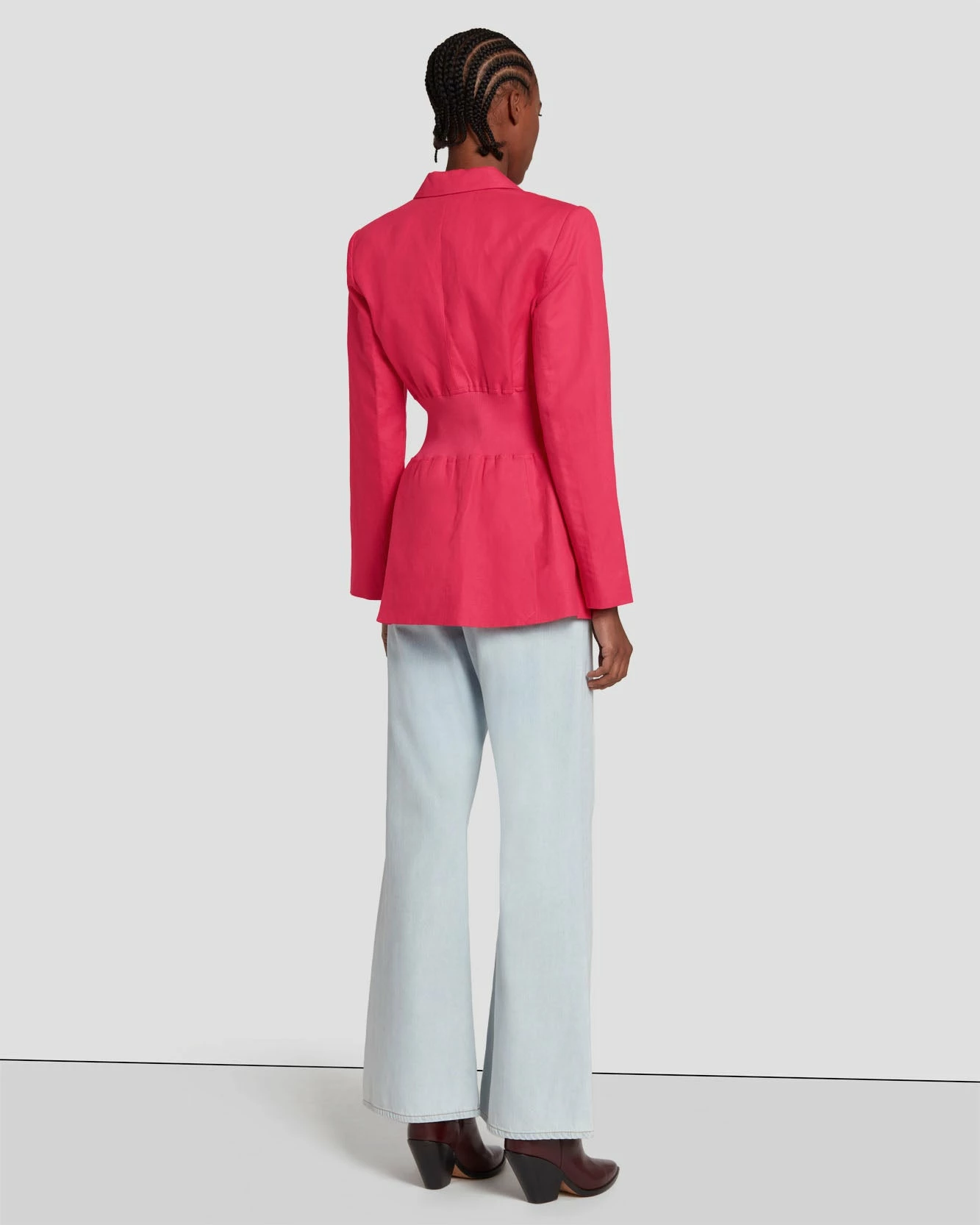 7 For All Mankind Cinched Waist Linen Blazer In Geranium 8 7 For All Mankind Cinched Waist Linen Blazer In Geranium - Image 6