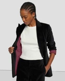 7 For All Mankind Velvet Blazer In Black -7 For All Mankind Sales 7N947F38 BLK 5