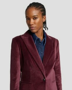 7 For All Mankind Velvet Blazer In Winetasting -7 For All Mankind Sales 7N947F38 WNT 3