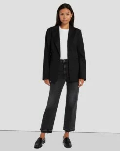 7 For All Mankind Single Breasted Blazer In Black -7 For All Mankind Sales 7N949F37 BLK 6
