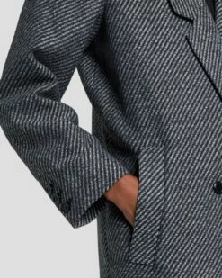 7 For All Mankind Striped Two Tone Coat In Grey -7 For All Mankind Sales 7N951F43 TTG 5