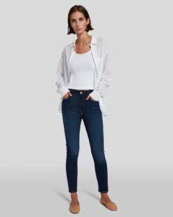 7 For All Mankind Slim Illusion High Waist Ankle Skinny In Tried And True -7 For All Mankind Sales 7U0011719 TRT 6