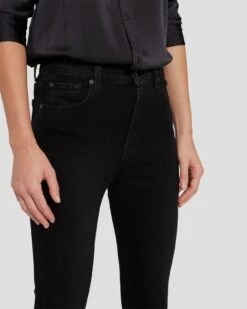7 For All Mankind High Waist Ankle Skinny In Black Rose 11 7 For All Mankind High Waist Ankle Skinny In Black Rose -7 For All Mankind Sales 7U001216 BRS 3