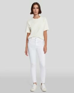 7 For All Mankind Slim Illusion High Waist Ankle Skinny In Luxe White 13 7 For All Mankind Slim Illusion High Waist Ankle Skinny In Luxe White -7 For All Mankind Sales 7U001399 SMW 6