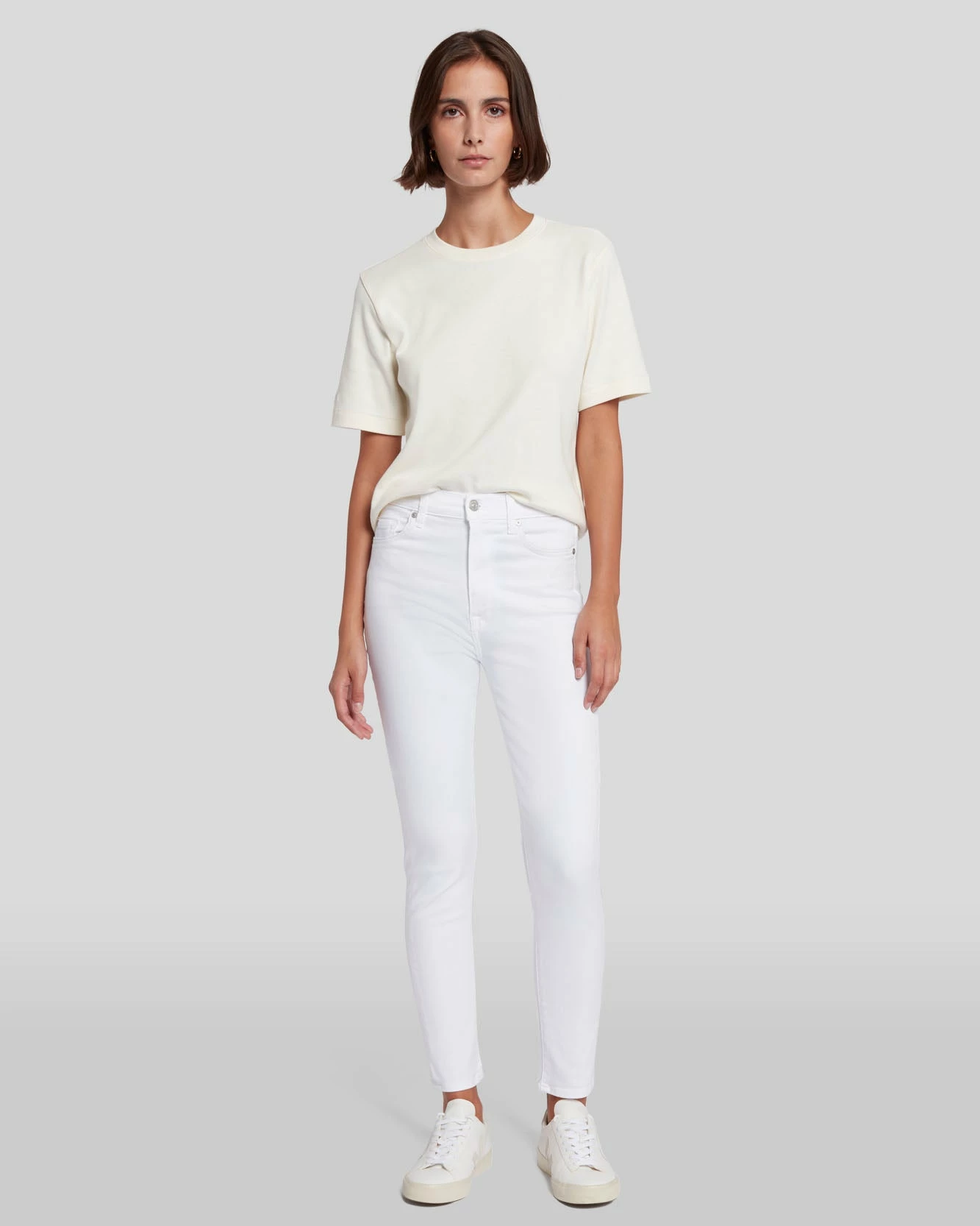 7 For All Mankind Slim Illusion High Waist Ankle Skinny In Luxe White 8 7 For All Mankind Slim Illusion High Waist Ankle Skinny In Luxe White - Image 6