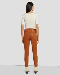 7 For All Mankind High Waist Ankle Skinny In Coated Ginger 11 7 For All Mankind High Waist Ankle Skinny In Coated Ginger -7 For All Mankind Sales 7U001752 CCC 4