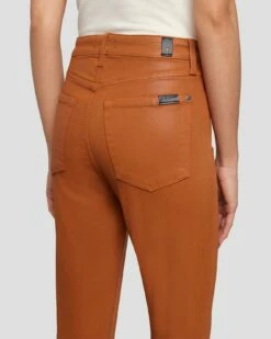 7 For All Mankind High Waist Ankle Skinny In Coated Ginger 12 7 For All Mankind High Waist Ankle Skinny In Coated Ginger -7 For All Mankind Sales 7U001752 CCC 5