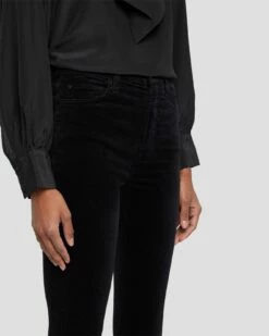7 For All Mankind Velvet High Waist Ankle Skinny In Black -7 For All Mankind Sales 7U001V65 BLK 6