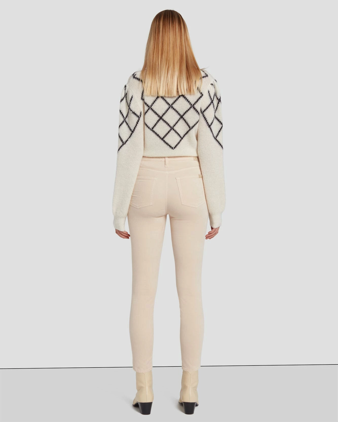 7 For All Mankind Velvet High Waist Ankle Skinny In Tapioca 6 7 For All Mankind Velvet High Waist Ankle Skinny In Tapioca - Image 4