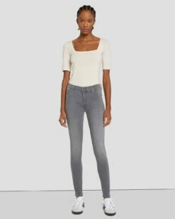 7 For All Mankind Slim Illusion Skinny Luxe High Waist In Bliss