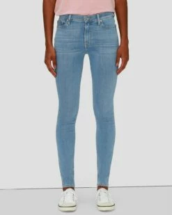 7 For All Mankind Slim Illusion Ankle Skinny In Staple