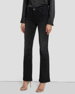 7 For All Mankind Tailorless Crystal Bootcut In Black Iris