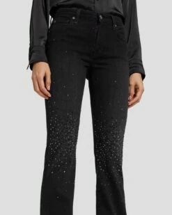 7 For All Mankind Tailorless Crystal Bootcut In Black Iris -7 For All Mankind Sales 7U073216 BI2 3