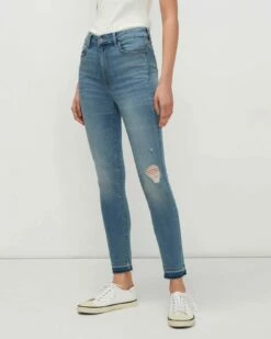 7 For All Mankind Slim Illusion HW Ankle Skinny In Aloe
