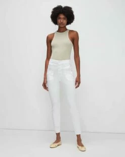 7 For All Mankind Slim Illusion Portia In White