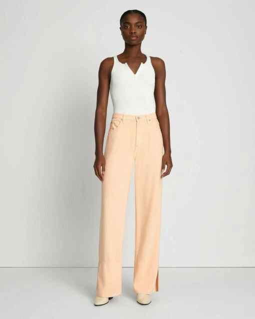 7 For All Mankind Denim Lustre Trouser In Prairie Sunset -7 For All Mankind Sales 7U098661 PS4 1