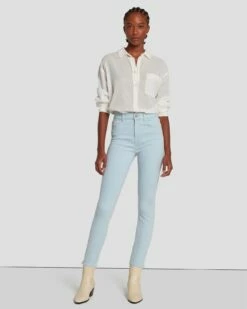 7 For All Mankind No Filter Ultra High Rise Ankle Skinny In Peretti