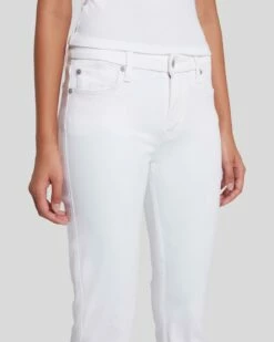 7 For All Mankind Slim Illusion Kimmie Straight In Luxe White -7 For All Mankind Sales 7U301399 SMW 3