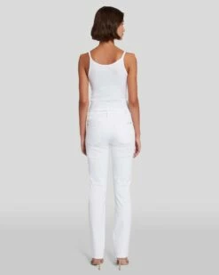 7 For All Mankind Slim Illusion Kimmie Straight In Luxe White -7 For All Mankind Sales 7U301399 SMW 4